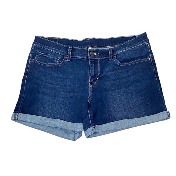 Levi's Blue Denim Jean Mid Rise Mid Length Stretch Shorts SZ 31 - Picture 3 of 12
